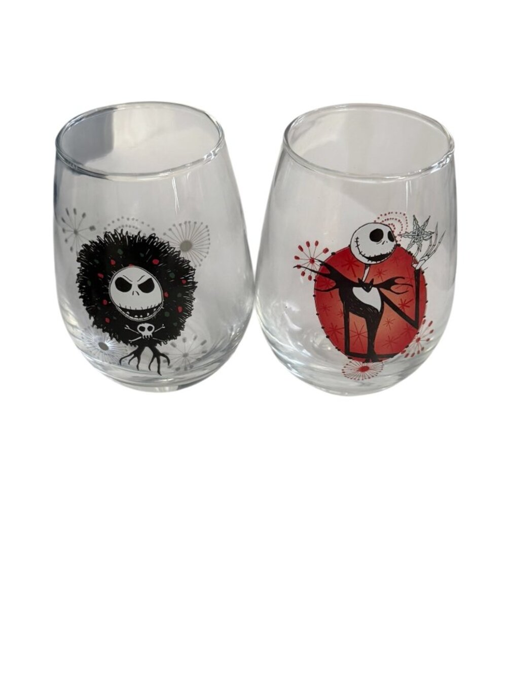 Disney The Nightmare Before Christmas Jack Skellington Stemless Wine Glasses Set